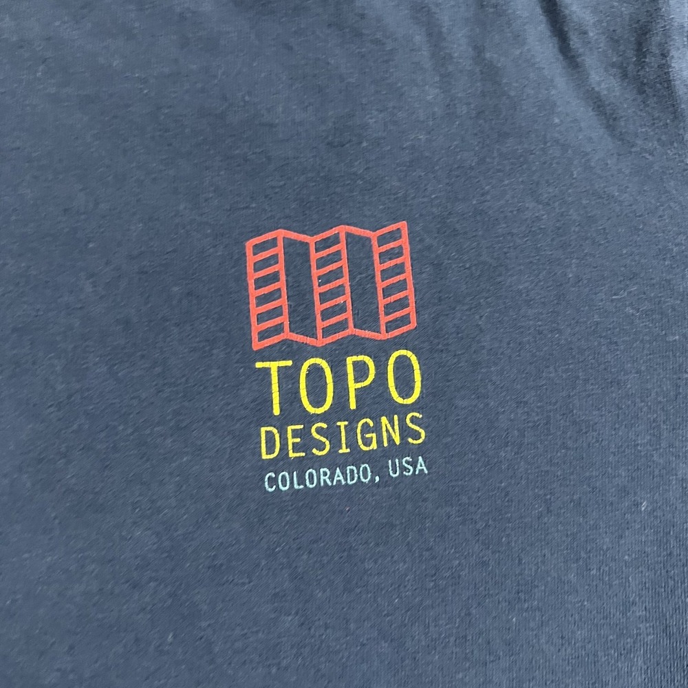 Topo Designs Shirt Mens Small Blue Long Sleeve Tee Colorado USA Casual - Picture 4 of 11